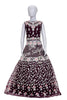 Kids Ghagra Choli Party Wear Wine colour with Contrast Thread Work