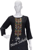 Kurti Dark Grey Silk with Three fourth Sleeves and Mirror Embroidery