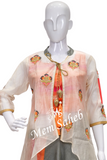 Kurti Set Multi color Silk Crop Top with Designer Jacket and Skirt