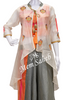 Kurti Set Multi color Silk Crop Top with Designer Jacket and Skirt