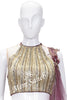 Crop Skirt Wine Nett with Designer Blouse having Fancy Dupatta and Skirt