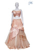 Crop Skirt Peach Nett with Designer Blouse and Multi Layer Skirt