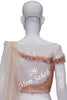 Crop Skirt Peach Nett with Designer Blouse and Multi Layer Skirt