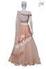 Crop Skirt Peach Nett with Designer Blouse and Multi Layer Skirt