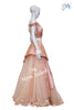 Crop Skirt Peach Nett with Designer Blouse and Multi Layer Skirt