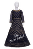 Kids Gown Navy Blue Party wear Nett with All over work and Full Sleeves