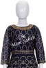 Kids Gown Navy Blue Party wear Nett with All over work and Full Sleeves