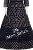 Kids Gown Navy Blue Party wear Nett with All over work and Full Sleeves