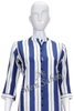 Kurti Cotton White with Blue Stripes and Collar Neck