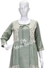 Kurti Green with Attach Jacket having chikankari work