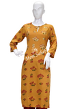 Kurti Set Mustard Rayon Top with Gota work and Contrast Pant