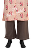 Kurti Set Peach Cotton Floral print Top with Contrast Palazzo