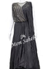 Anarkali Steel Grey Designer Wear with Cowl and Attach Dupatta