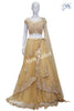 Bridal Ghagra Choli Fawn Sheer Blouse multi layer Skirt and Net Dupatta