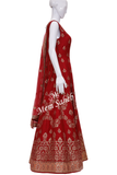 Bridal Gown Brick Red Gota work and Embroidery with Fancy Dupatta