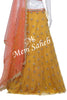 Bridal Wear Ghagra Choli Mustard Colour Silk Blouse Net Skirt and Dupatta