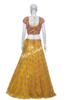 Bridal Wear Ghagra Choli Mustard Colour Silk Blouse Net Skirt and Dupatta