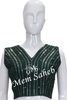 Crop Skirt Bottle Green Pure Georgette Mirror Work All Over