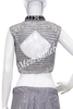 Crop Skirt Light Grey Blouse with all over embroidery and Sequin Skirt