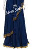 Crop Skirt Military Blue Georgette having Designer Dupatta with hangings