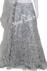 Crop Skirt Peach Mirror Blouse Grey Leather Work Skirt and Ruffle Dupatta