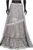 Crop Skirt Silver Grey Blouse with Designer Multi Layer Skirt