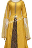 Crop Skirt Yellow Long jacket Blouse with Ikkat Print Skirt