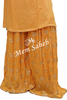 Dress Orange Sequin woven Top Unstitch with Palazzo Pant and Dupatta