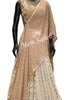 Gown Gold Colour Attach Dupatta with Hand and Chickan Work