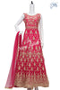 Gown Hot Pink Tulle with heavy all over Embroidery