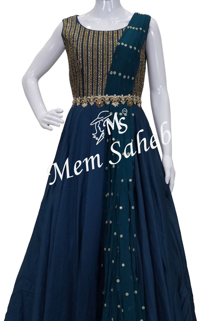 Buy EMPRESS PITARA Sofia Lavender Drape Dress with Attached Dupatta & Belt  (Set of 2) online