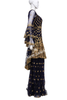 Indo Western Indigo Blue Assymetrical Frock Top with Gharara Pant