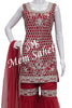 Indo Western Maroon Honeycomb Designer Top with Gharara Pant