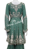 Indo Western Olive green Designer Frock Top Stone work and Gharara pant