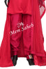 Indo Western Rani Pink Georgette Tail cut Top with Narrow Pant