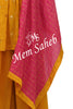 Indo Western Yellow Georgette Palazzo set with Contrast Pink Dupatta
