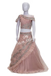 Kids Ghagra Choli Onion Pink Designer Blouse and Multi Layer Stylish Skirt