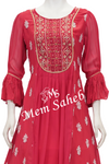 Kurti Pink Georgette Floor Length with Sequin and Thread Embroidery