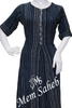 Kurti Rayon Indigo Blue Frock Style with Mirror and Thread work