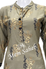 Kurti Set Ash Grey Silk Top With Gold print and Palazzo pant