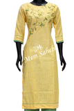 Kurti Set Cotton with Mirror and Thread Embroidery having Contrast Pant