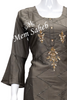 Kurti Set Grey Silk Top Designer with Bell Sleeves and palazzo