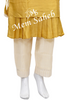 Kurti Set Mustard Silk Top with Bell Sleeves and Contrast Pant