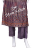 Kurti Set Purple Frock Style Silk Top with Floral print and Palazzo