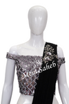 Saree Black One Minute with Silver Designer Sequin Blouse