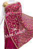 Saree Pure Georgette Magenta Colour Designer Hand Embroidery