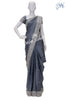 Saree Steel Grey Satin Silk with Designer Silver Embellishments