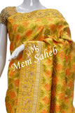 Saree Yellow Benarasi Multi Bandhej Weaving Designer Pallu and Border