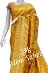 Saree Yellow Benarasi Multi Bandhej Weaving Designer Pallu and Border