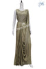 Olive Green Georgette Floor Length Anarkali with Swarovski Stone Work with Attach Dupatta